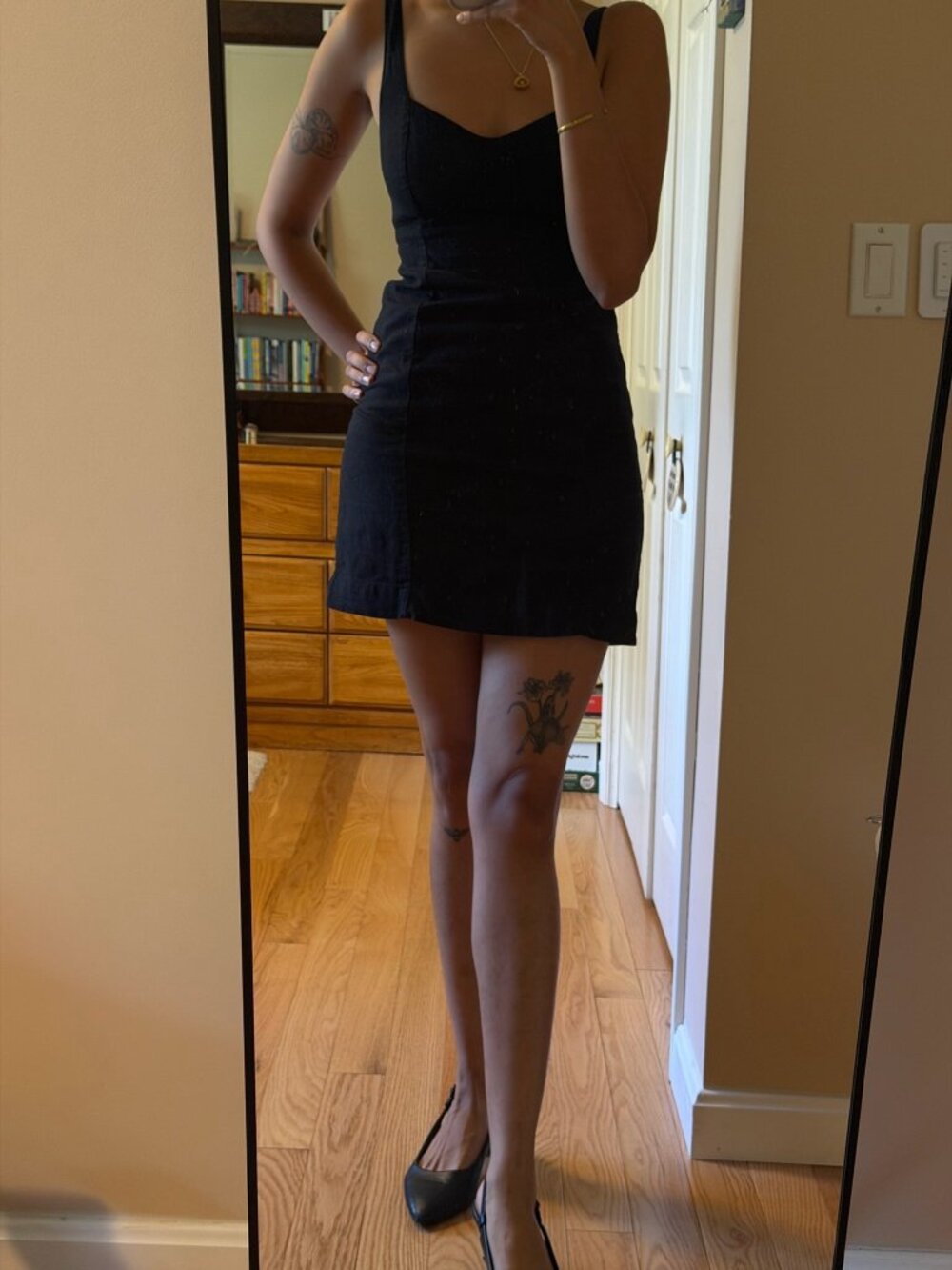 Abercrombie & Fitch Black Cotton Sweetheart Neck Mini Dress Size XS